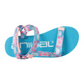 Blue - Back - Animal Childrens-Kids Drift Floral Recycled Sandals