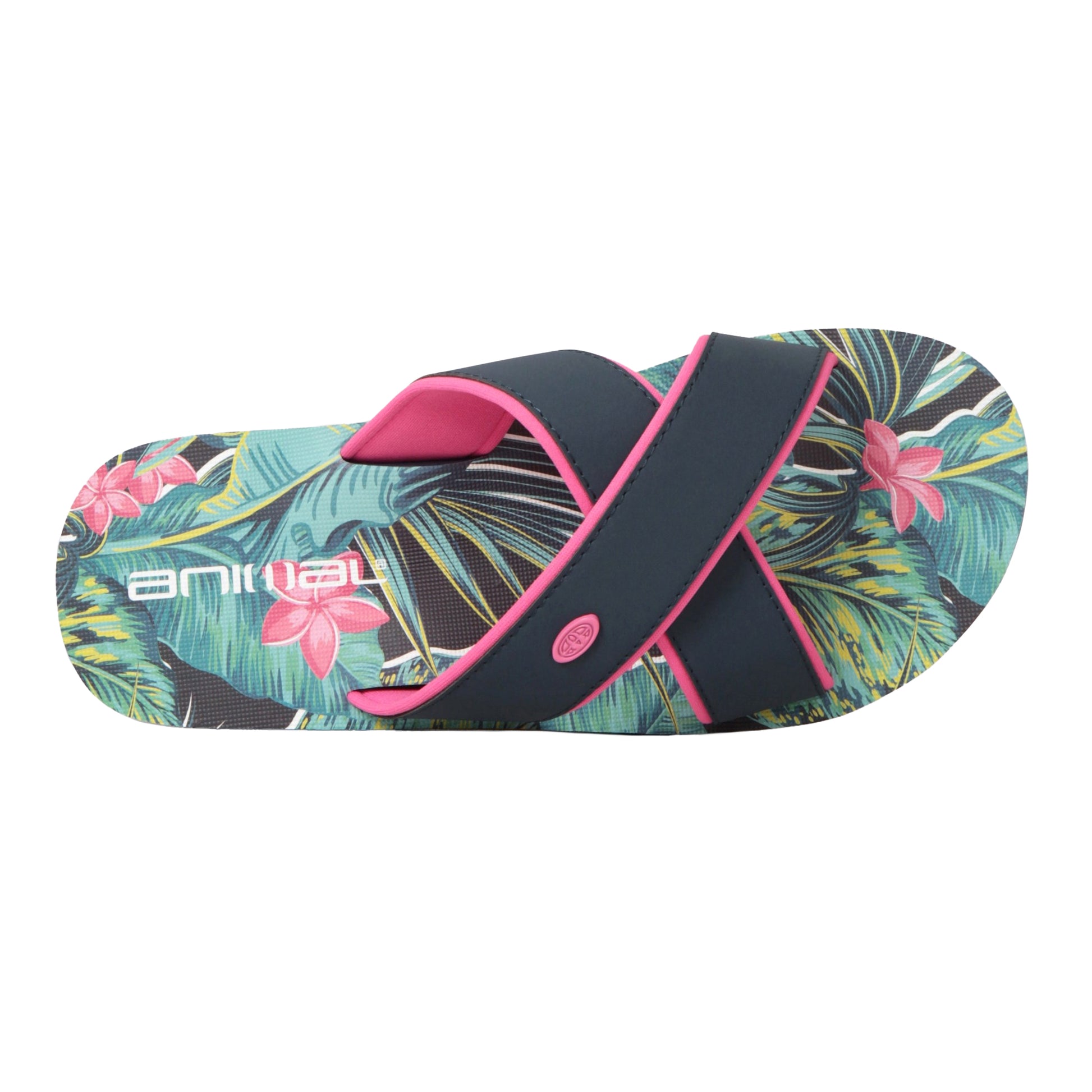 Navy - Back - Animal Womens-Ladies Sandbar Contrast Detail Recycled Sliders