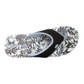 Jet Black - Back - Animal Womens-Ladies Swish Leaf Print Recycled Flip Flops