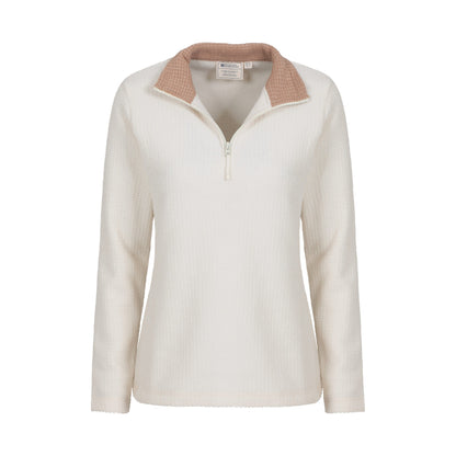 Tan - Lifestyle - Mountain Warehouse Womens-Ladies Waffle Half Zip Fleece Top
