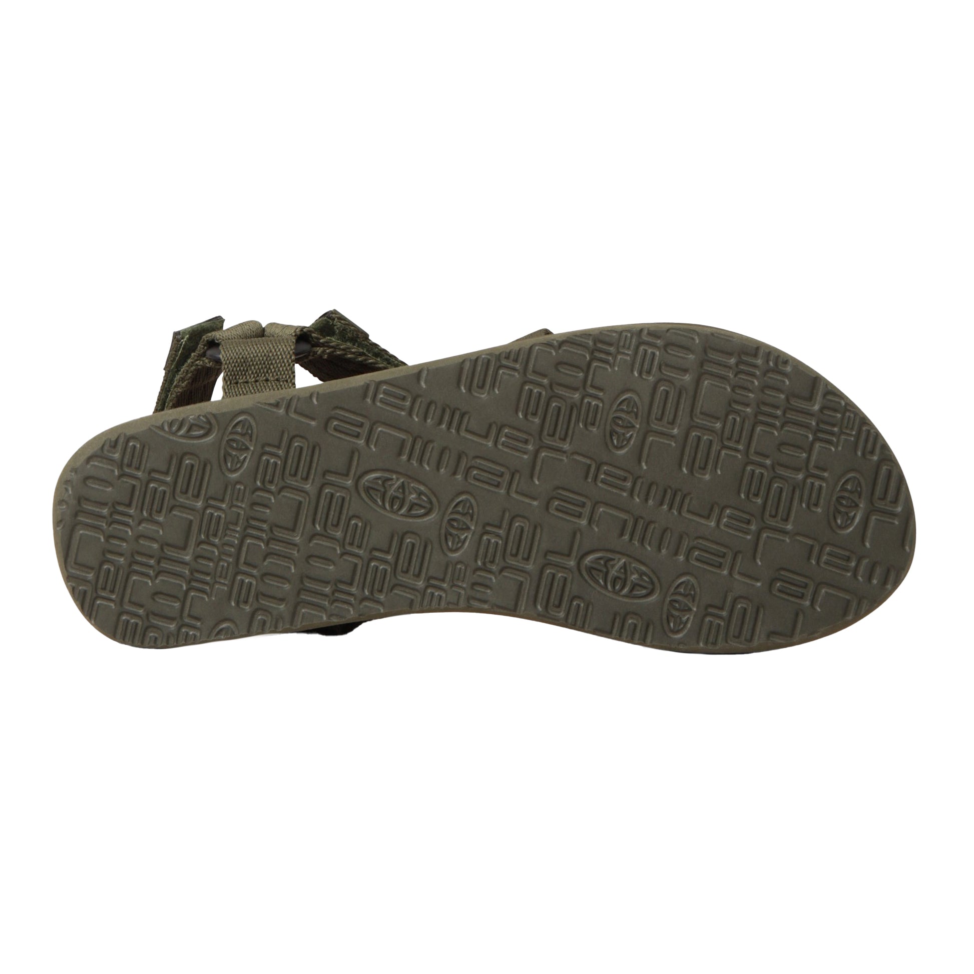 Khaki Green - Side - Animal Womens-Ladies Drift Recycled Sandals