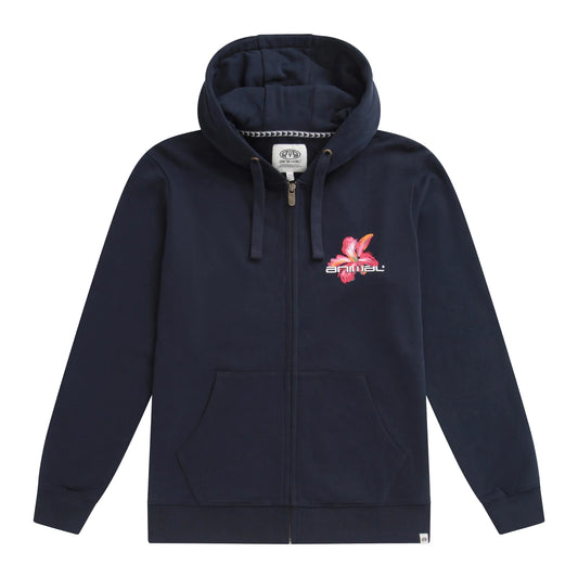 Navy - Front - Animal Womens-Ladies Maya Graphic Print Organic Hoodie