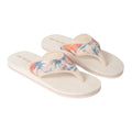 Light Beige - Front - Animal Womens-Ladies Swish Palm Tree Recycled Flip Flops