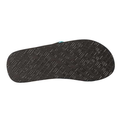 Dark Teal - Side - Animal Womens-Ladies Swish Patterned Recycled Flip Flops