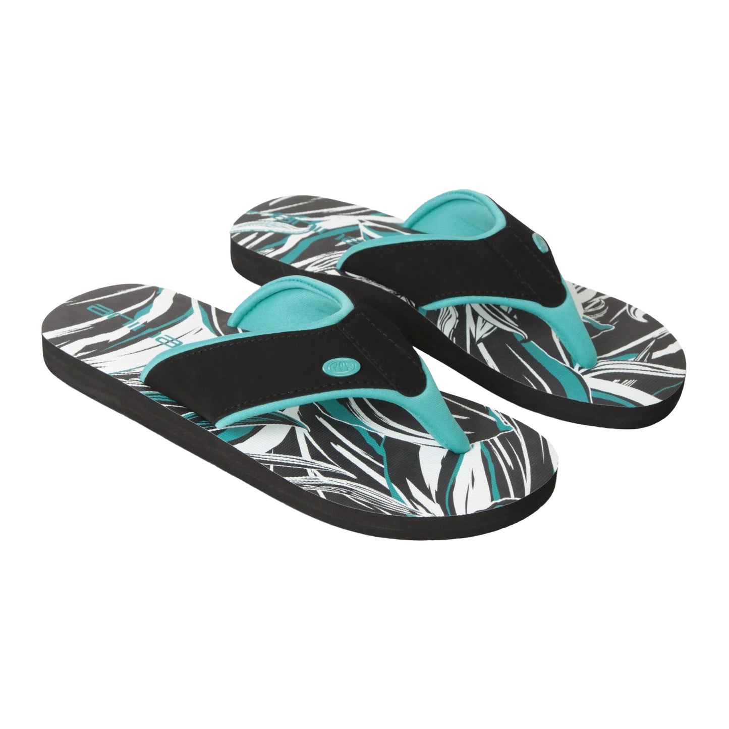 Dark Teal - Front - Animal Womens-Ladies Swish Patterned Recycled Flip Flops