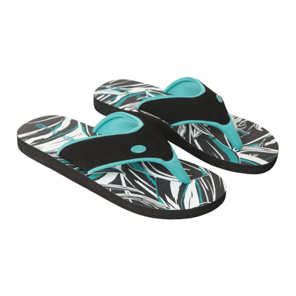 Dark Teal - Front - Animal Womens-Ladies Swish Patterned Recycled Flip Flops