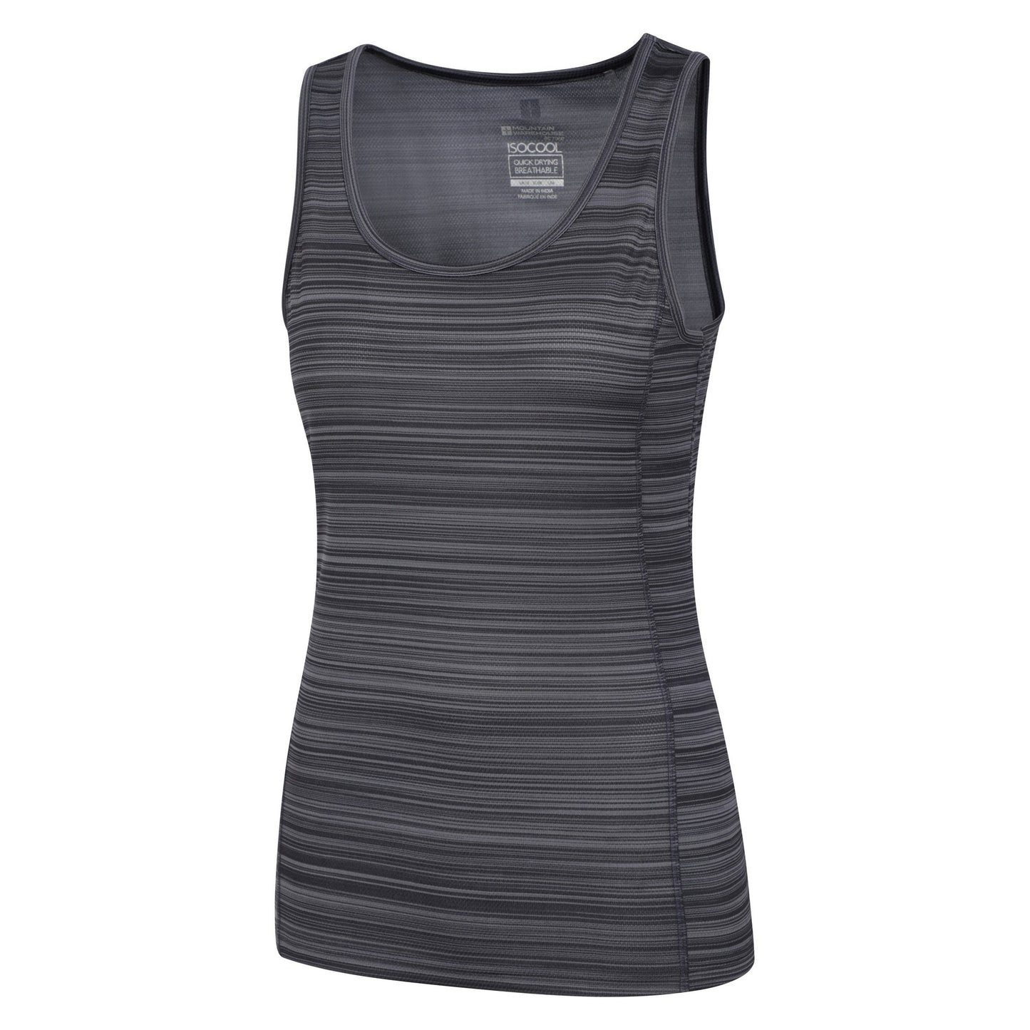 Dark Grey - Back - Mountain Warehouse Womens-Ladies Striped Tank Top