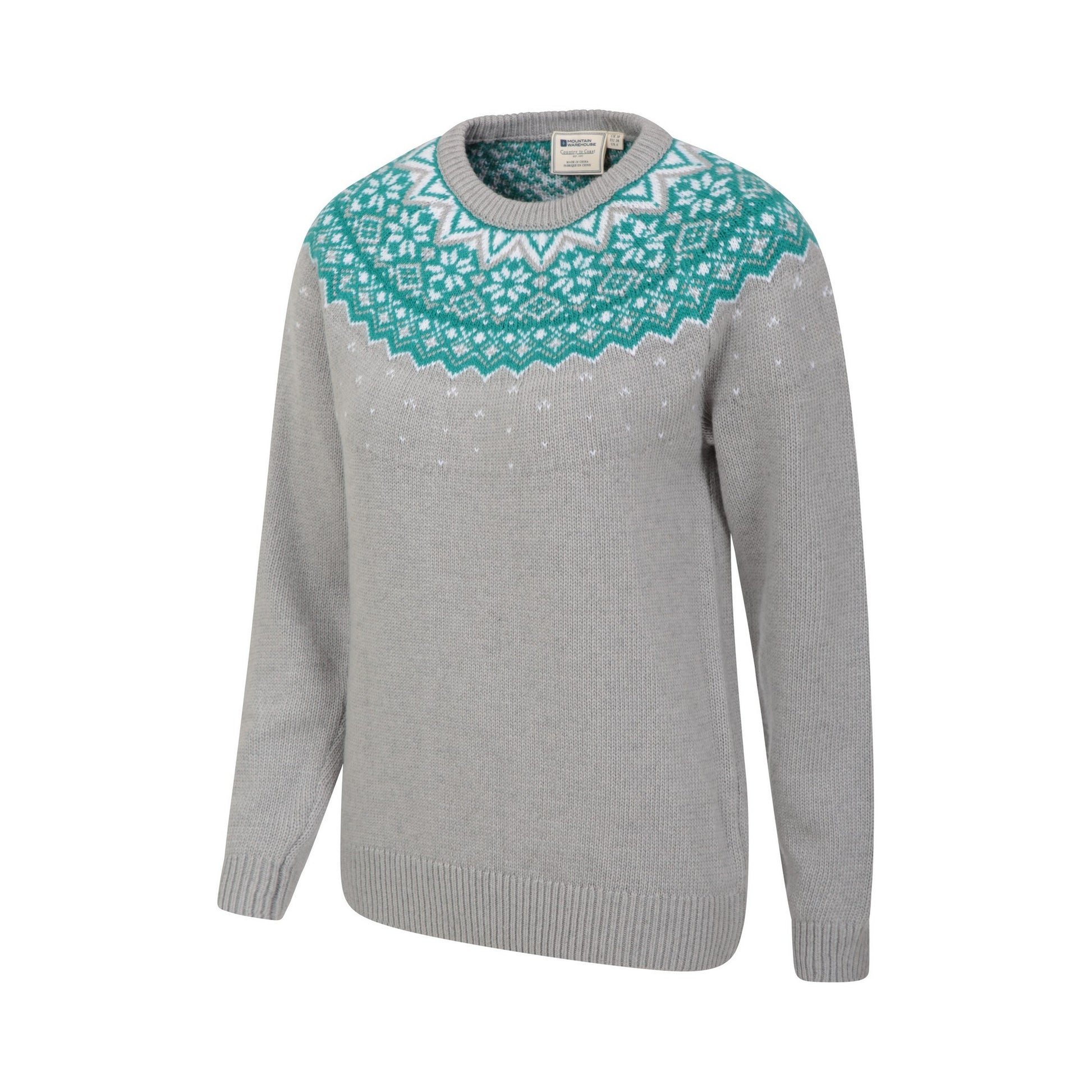Grey - Back - Mountain Warehouse Womens-Ladies Fair Isle Knitted Jumper
