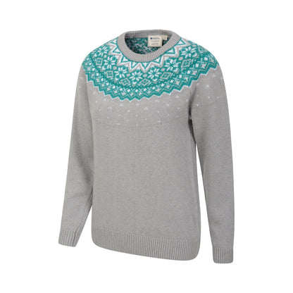 Grey - Back - Mountain Warehouse Womens-Ladies Fair Isle Knitted Jumper