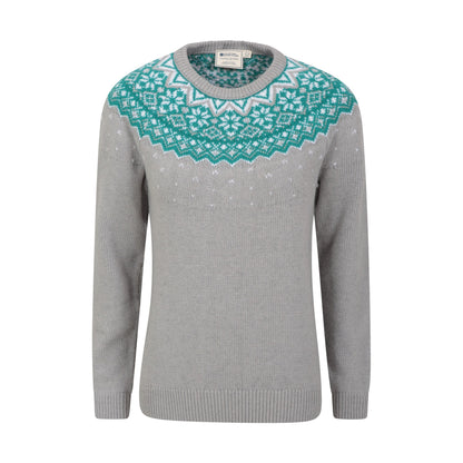 Grey - Front - Mountain Warehouse Womens-Ladies Fair Isle Knitted Jumper