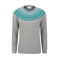Grey - Front - Mountain Warehouse Womens-Ladies Fair Isle Knitted Jumper