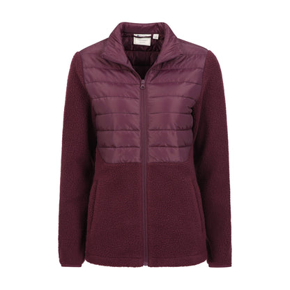 Burgundy - Pack Shot - Mountain Warehouse Womens-Ladies Dale Fleece Padded Jacket