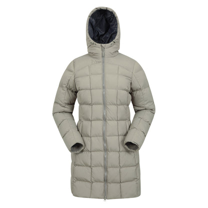 Khaki Green - Front - Mountain Warehouse Womens-Ladies Flurry Longline Padded Jacket