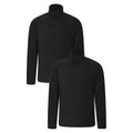 Black - Front - Mountain Warehouse Mens Camber Fleece Top (Pack of 2)