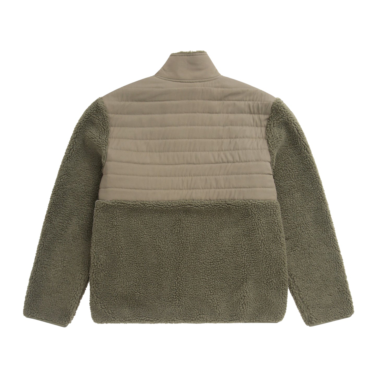 Khaki Green - Back - Animal Mens Hennie Borg Recycled Fleece Jacket