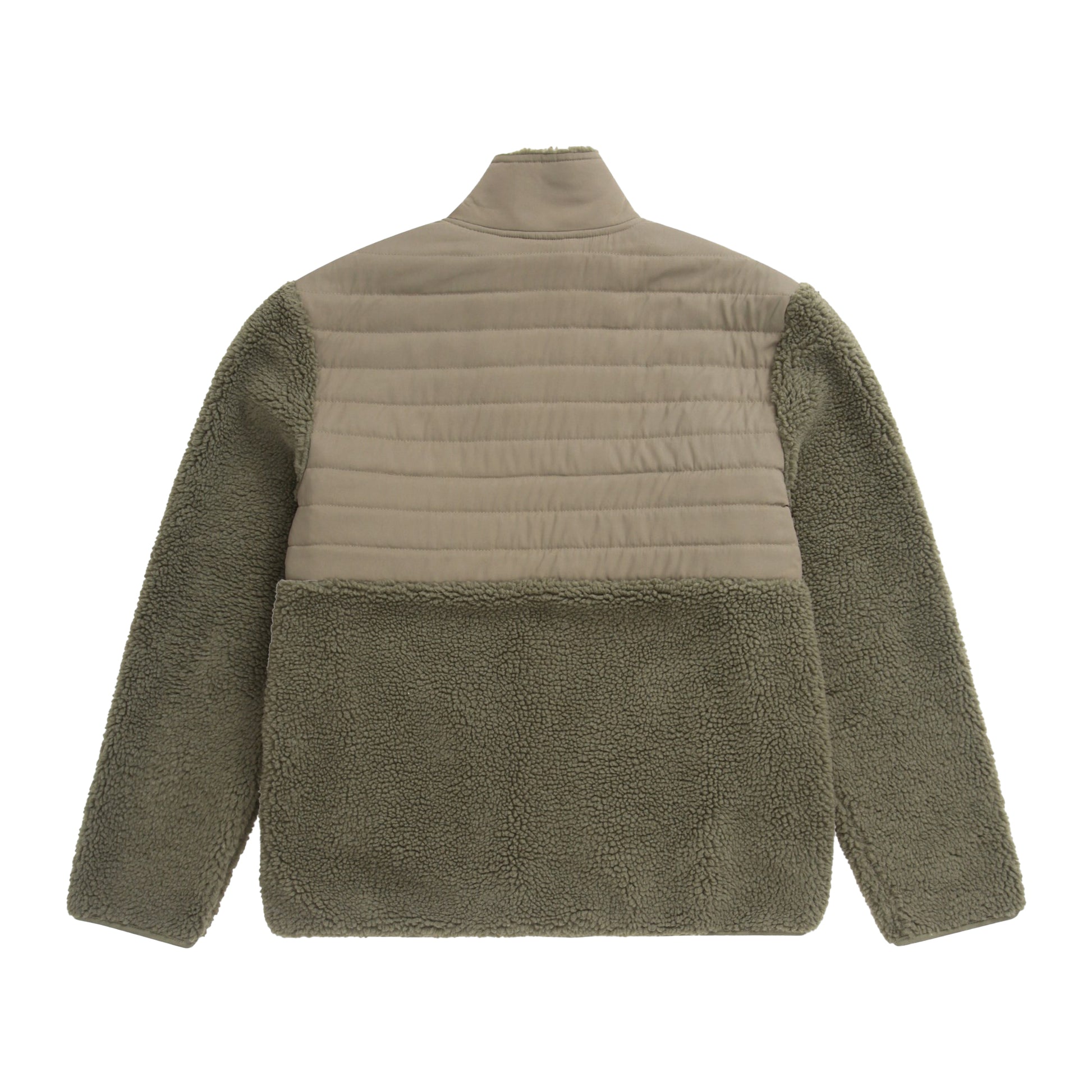 Khaki Green - Back - Animal Mens Hennie Borg Recycled Fleece Jacket