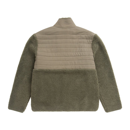 Khaki Green - Back - Animal Mens Hennie Borg Recycled Fleece Jacket