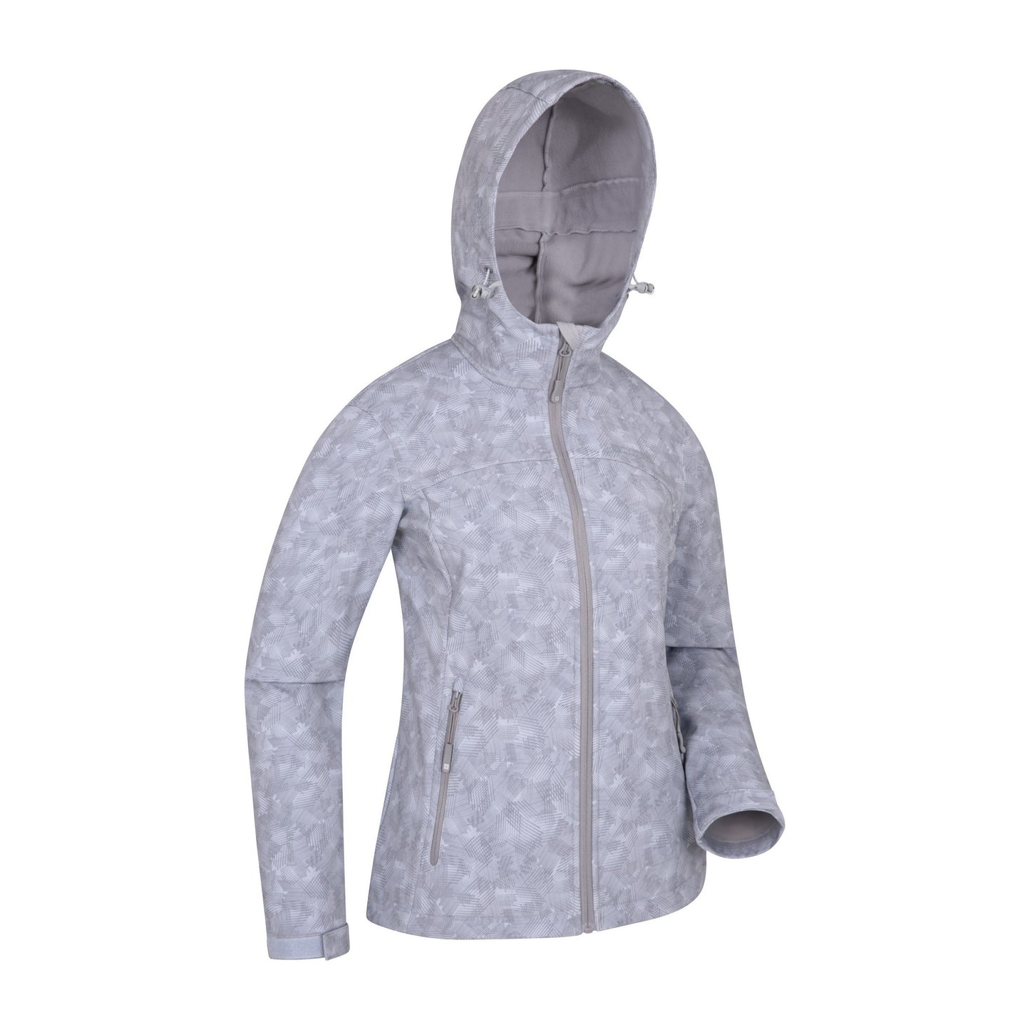 Light Grey - Lifestyle - Exodus Womens-Ladies Printed Water Resistant Soft Shell Jacket