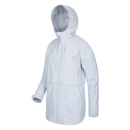 Light Grey - Side - Mountain Warehouse Womens-Ladies Rain Drops Long Length Waterproof Jacket