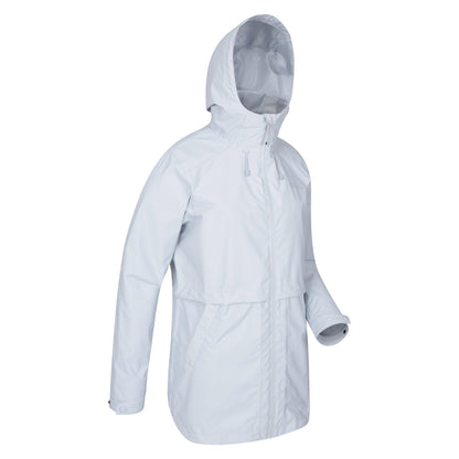 Light Grey - Lifestyle - Mountain Warehouse Womens-Ladies Rain Drops Long Length Waterproof Jacket