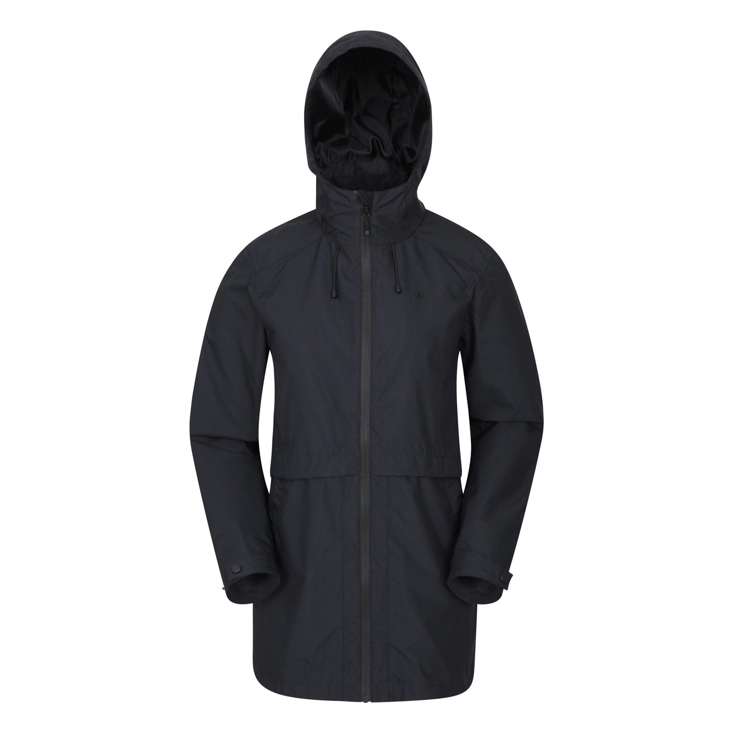 Black - Front - Mountain Warehouse Womens-Ladies Rain Drops Long Length Waterproof Jacket