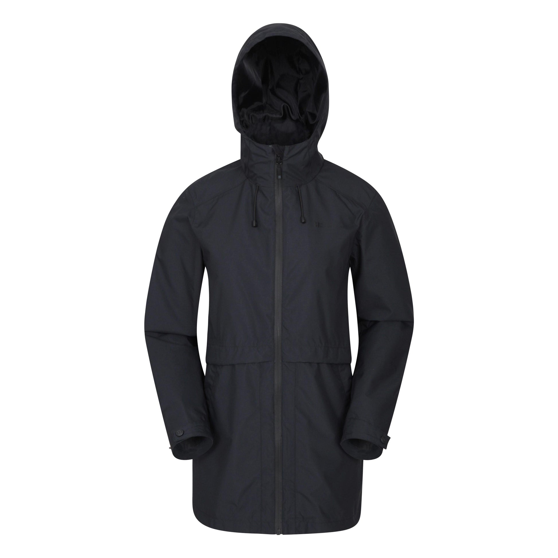 Black - Front - Mountain Warehouse Womens-Ladies Rain Drops Long Length Waterproof Jacket