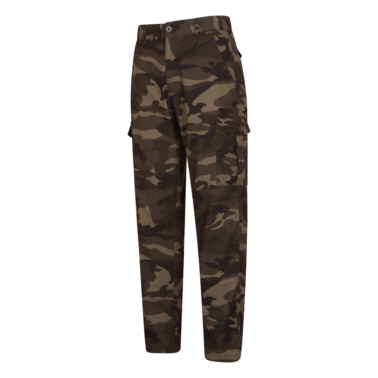 Camouflage Green - Side - Mountain Warehouse Mens Lakeside Camo Cargo Trousers