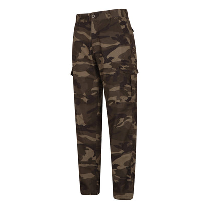 Camouflage Green - Side - Mountain Warehouse Mens Lakeside Camo Cargo Trousers