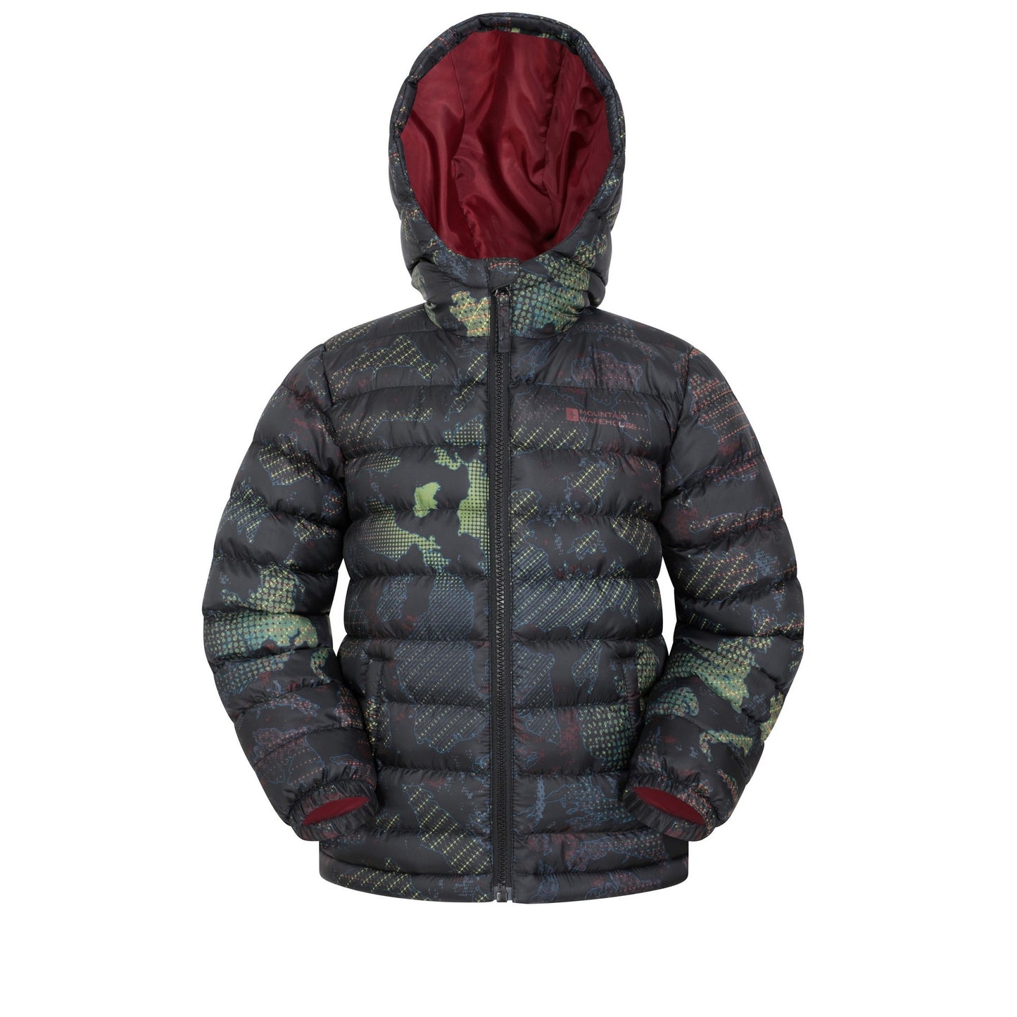 Jet Black - Front - Mountain Warehouse Childrens-Kids Seasons Patterned Padded Jacket