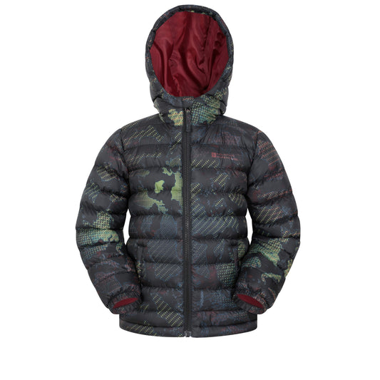 Jet Black - Front - Mountain Warehouse Childrens-Kids Seasons Patterned Padded Jacket