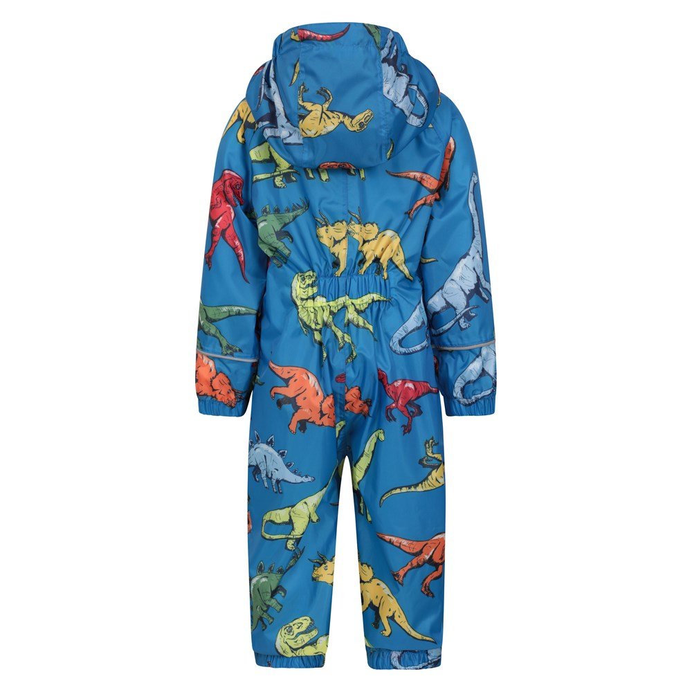 Blue - Back - Mountain Warehouse Childrens-Kids Puddle Dinosaur Rain Suit