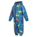 Blue - Side - Mountain Warehouse Childrens-Kids Puddle Dinosaur Rain Suit