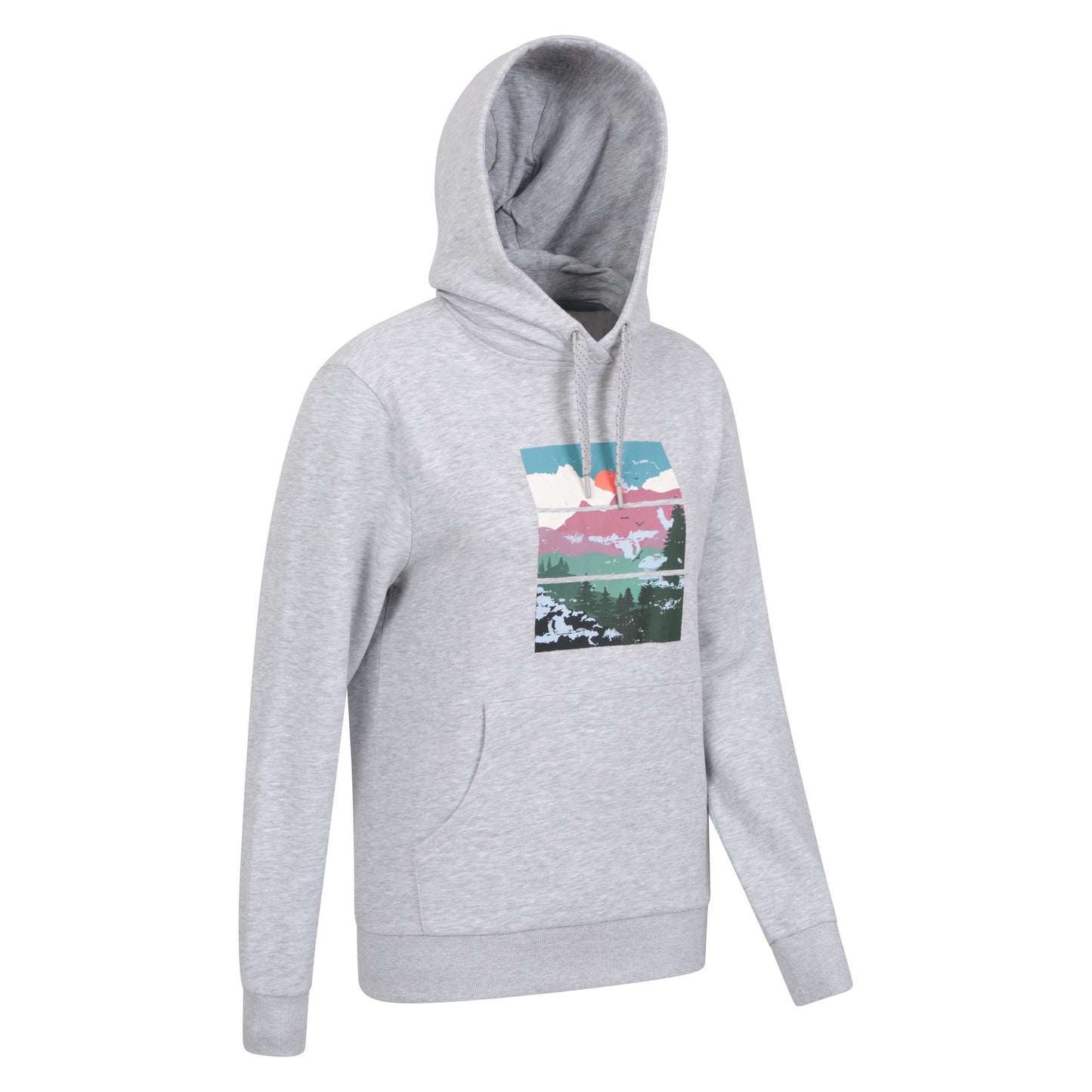 Light Grey - Side - Mountain Warehouse Womens-Ladies Trees Drawstring Hoodie