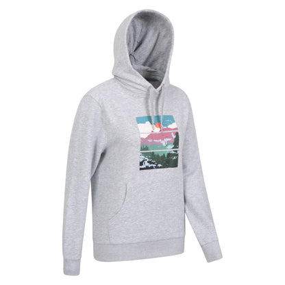Light Grey - Side - Mountain Warehouse Womens-Ladies Trees Drawstring Hoodie