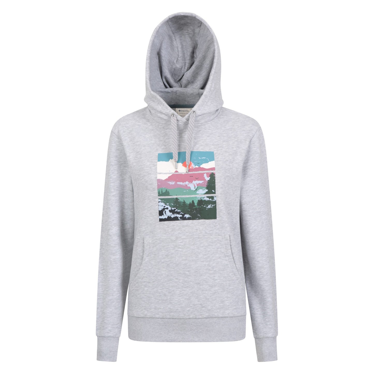 Light Grey - Front - Mountain Warehouse Womens-Ladies Trees Drawstring Hoodie