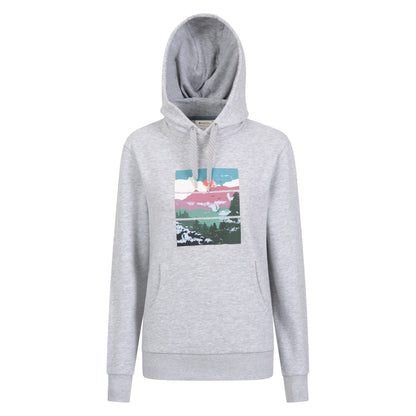 Light Grey - Front - Mountain Warehouse Womens-Ladies Trees Drawstring Hoodie