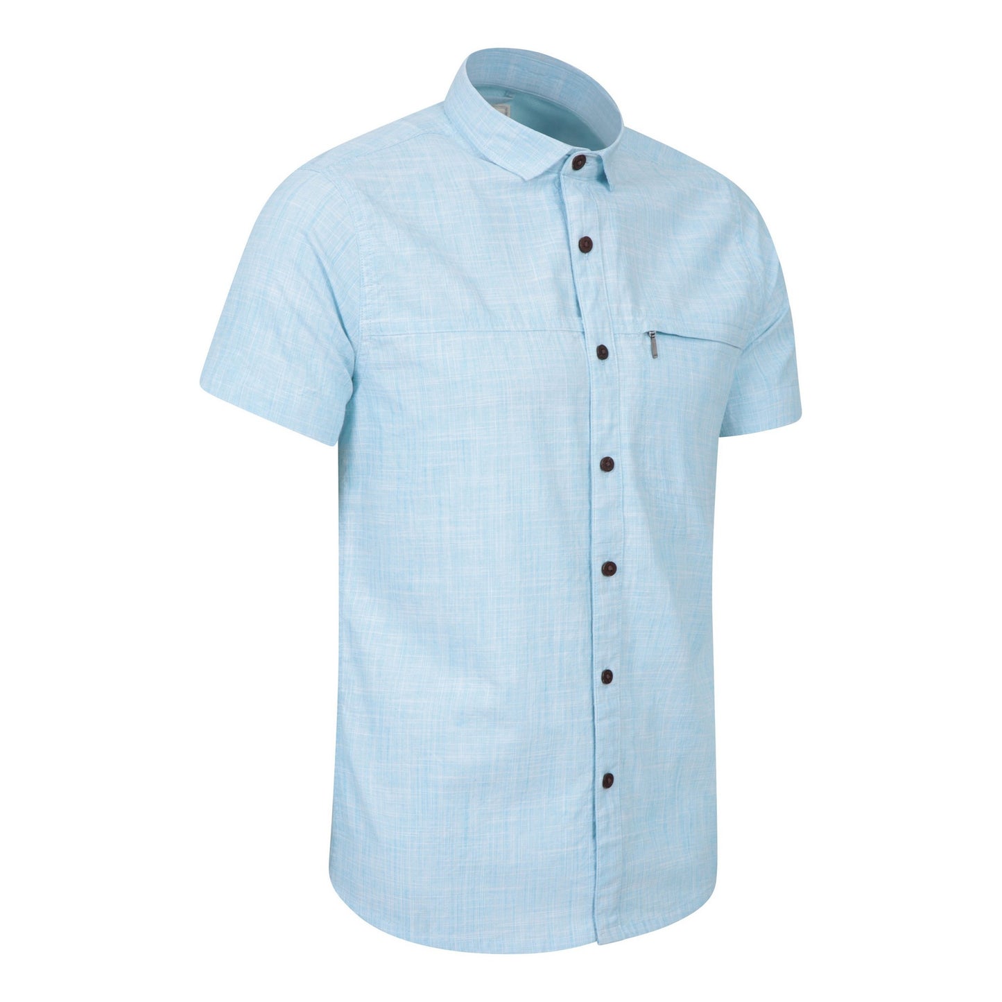 Bright Blue - Side - Mountain Warehouse Mens Coconut Slim Short-Sleeved Shirt
