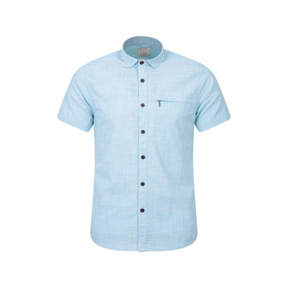 Bright Blue - Front - Mountain Warehouse Mens Coconut Slim Short-Sleeved Shirt