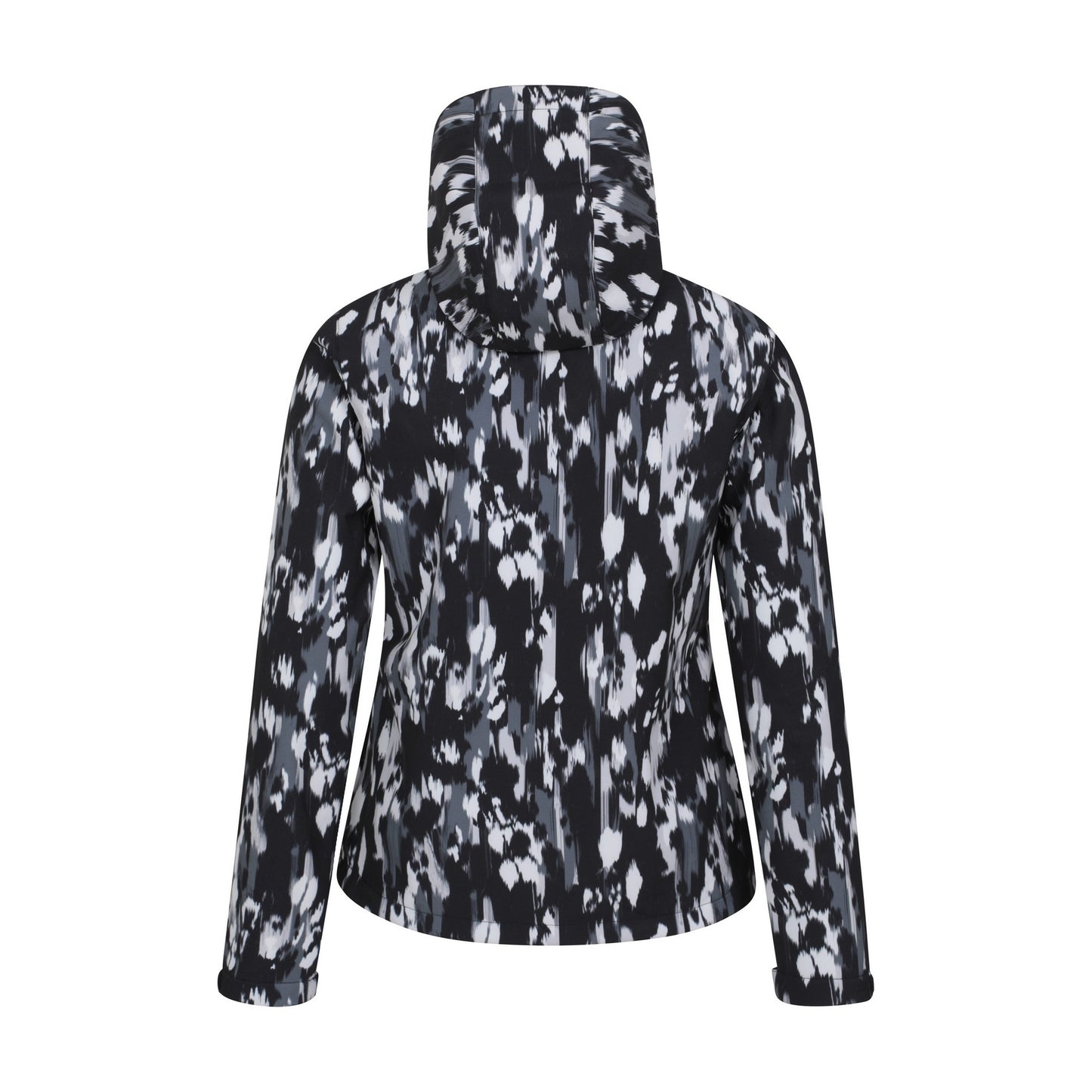 Jet Black - Back - Mountain Warehouse Womens-Ladies Exodus Patterned Water Resistant Soft Shell Jacket