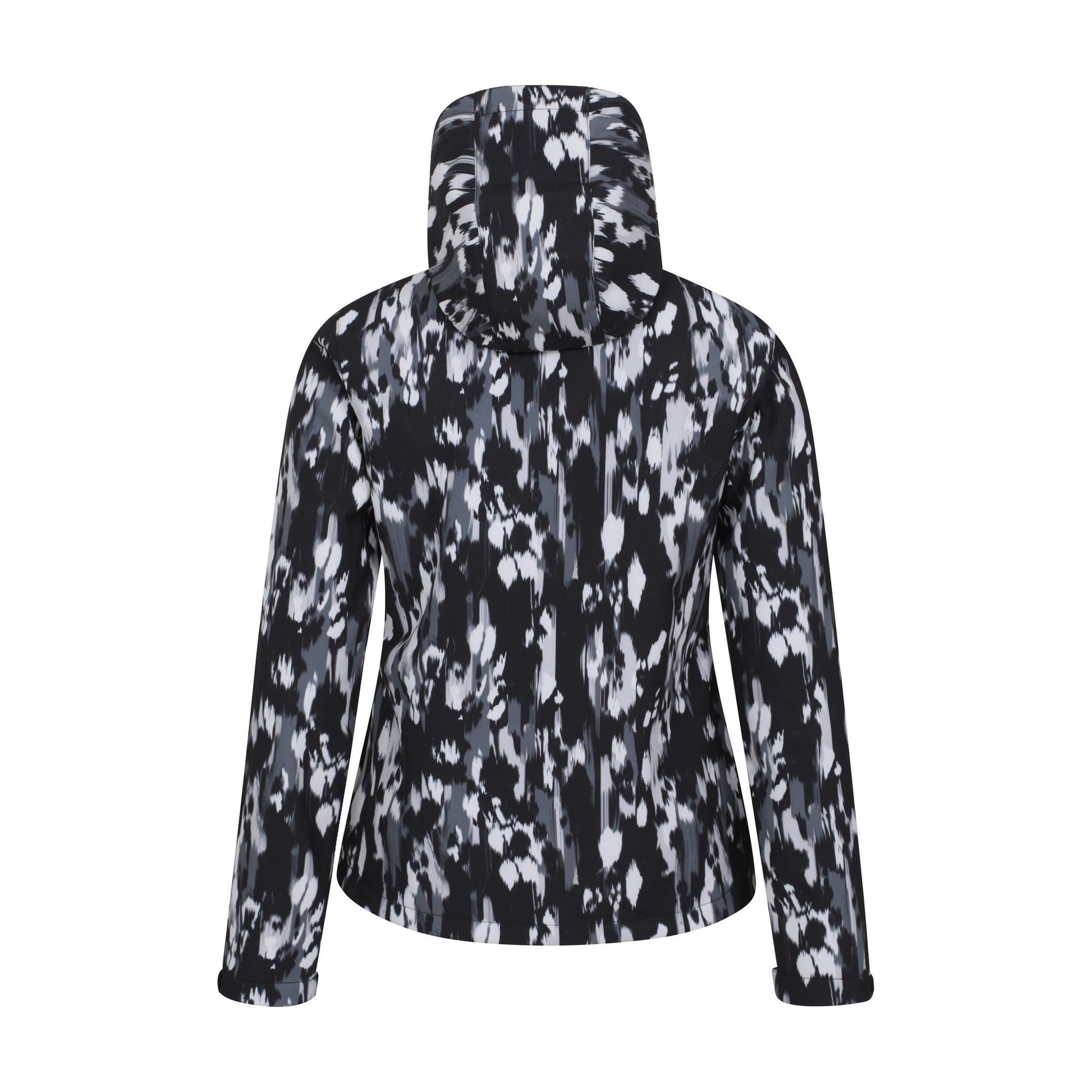 Jet Black - Back - Mountain Warehouse Womens-Ladies Exodus Patterned Water Resistant Soft Shell Jacket