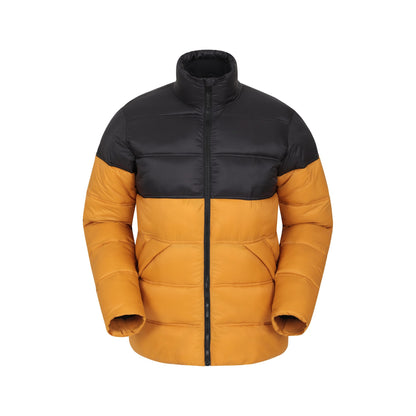 Yellow - Front - Mountain Warehouse Mens Charge Colour Block Padded Jacket