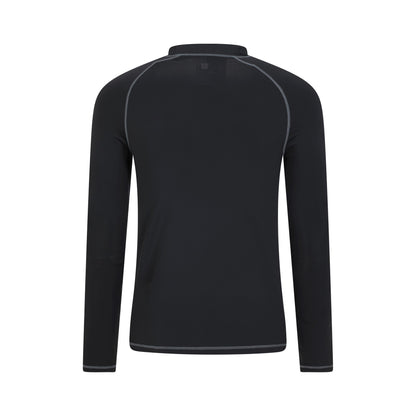 Black - Back - Mountain Warehouse Mens Long-Sleeved Rash Guard