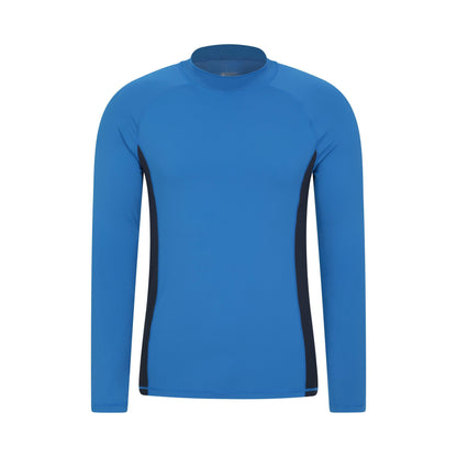 Bright Blue - Front - Mountain Warehouse Mens Long-Sleeved Rash Guard