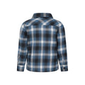 Blue - Back - Mountain Warehouse Childrens-Kids Stream Checked Borg Lined Full Zip Shirt Jacket