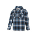 Blue - Side - Mountain Warehouse Childrens-Kids Stream Checked Borg Lined Full Zip Shirt Jacket