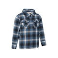 Blue - Lifestyle - Mountain Warehouse Childrens-Kids Stream Checked Borg Lined Full Zip Shirt Jacket