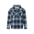 Blue - Front - Mountain Warehouse Childrens-Kids Stream Checked Borg Lined Full Zip Shirt Jacket