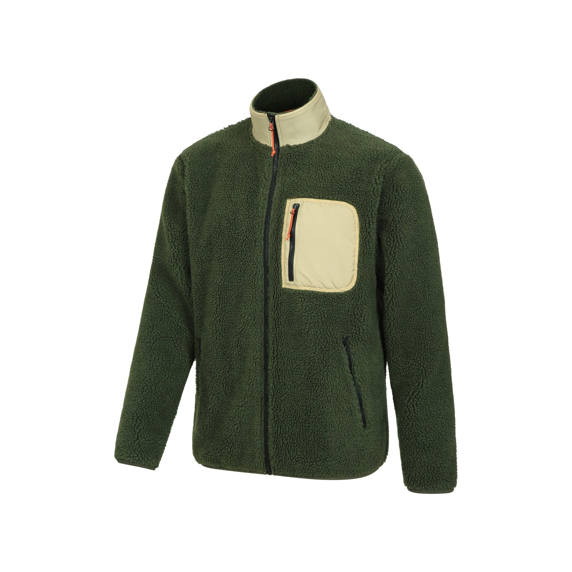 Dark Khaki - Back - Mountain Warehouse Mens Whitby Borg Fleece Jacket