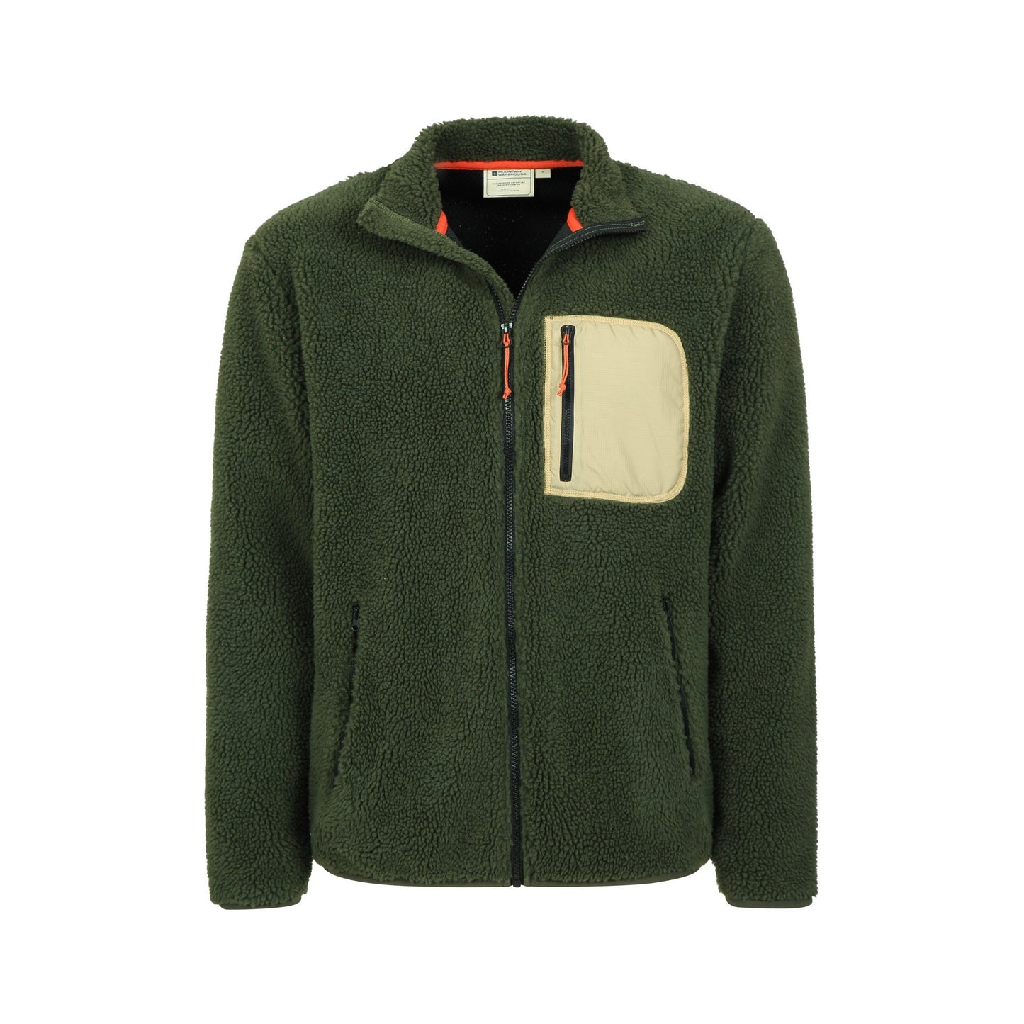 Dark Khaki - Lifestyle - Mountain Warehouse Mens Whitby Borg Fleece Jacket
