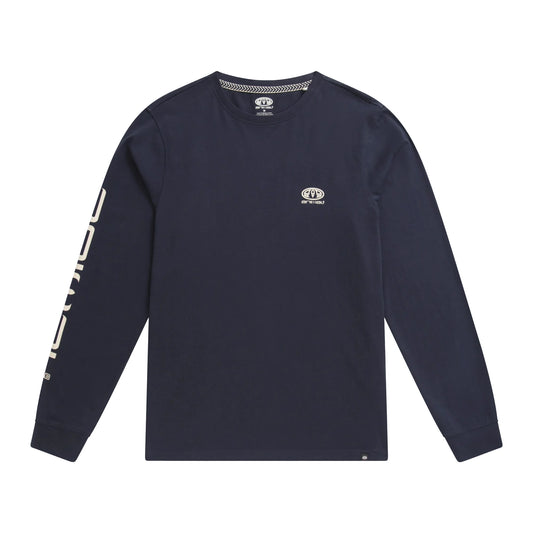 Dark Blue - Front - Animal Mens Tommy Graphic Print Organic Long-Sleeved T-Shirt